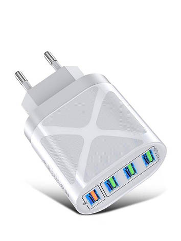 Зарядний пристрій SKY (F 03) QC/4USB (20W) White, фото 2