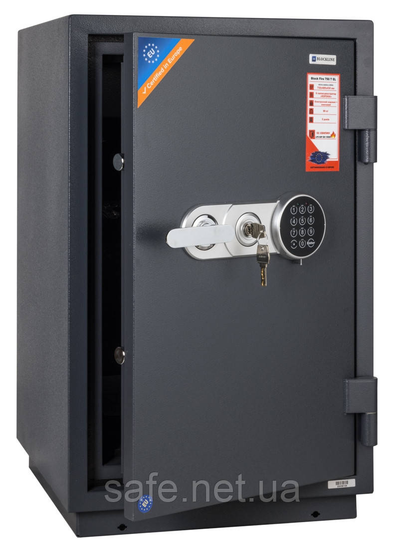 Вогнестійкий сейф BLOCKLINE Block Fire 750 EL (ВхШхГ:811x485x451), сейф вогнетривкий, сейф від вогню