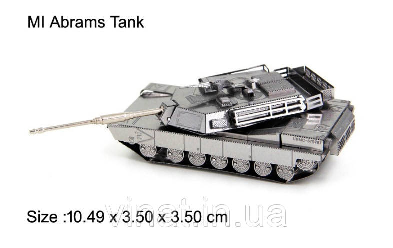 Металевий 3D-пазл конструктор Танк M1 Abrams
