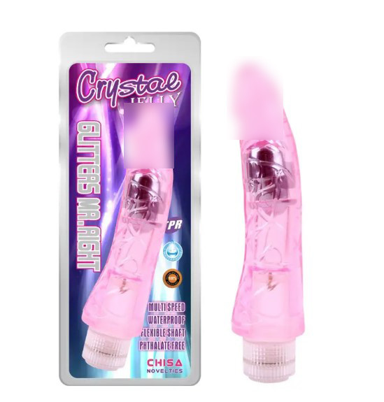 Рожевий гелевий вібратор Glitters Mr.Right | Puls69, фото 1