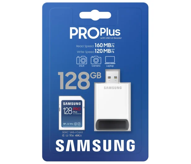 Карта пам'яті Samsung 128 GB SDXC UHS-I U3 V30 A2 PRO Plus MB-SD128K ( Samsung 128GB SDXC PRO Plus 160)