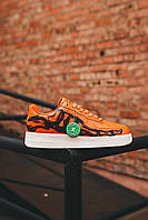 Мужские кроссовки Nike Air Force 1 Skeleton Orange найк аир форс кожаные оранжевый