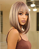 Перука блонд каре з затемненими коренями та кінцями, фото 3