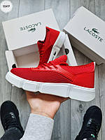 Lacoste Модная мужская обувь. Красные мужские кроссы на каждый день Лакост.