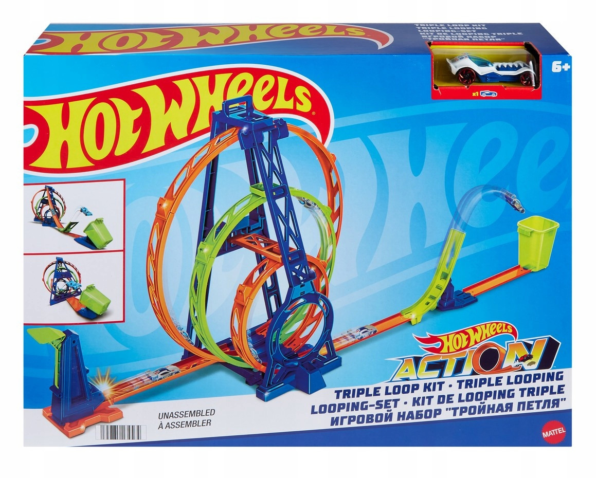 Набір Ігровий Hot Wheels Хот Вілс Конструктор трас Потрійна петля HMX37, фото 1