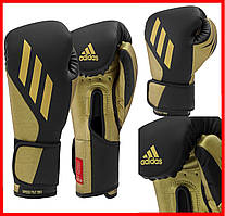 Боксерські рукавички шкіряні Adidas Speed Tilt 350 професійні тренувальні чорні 10 OZ спаринг бокс
