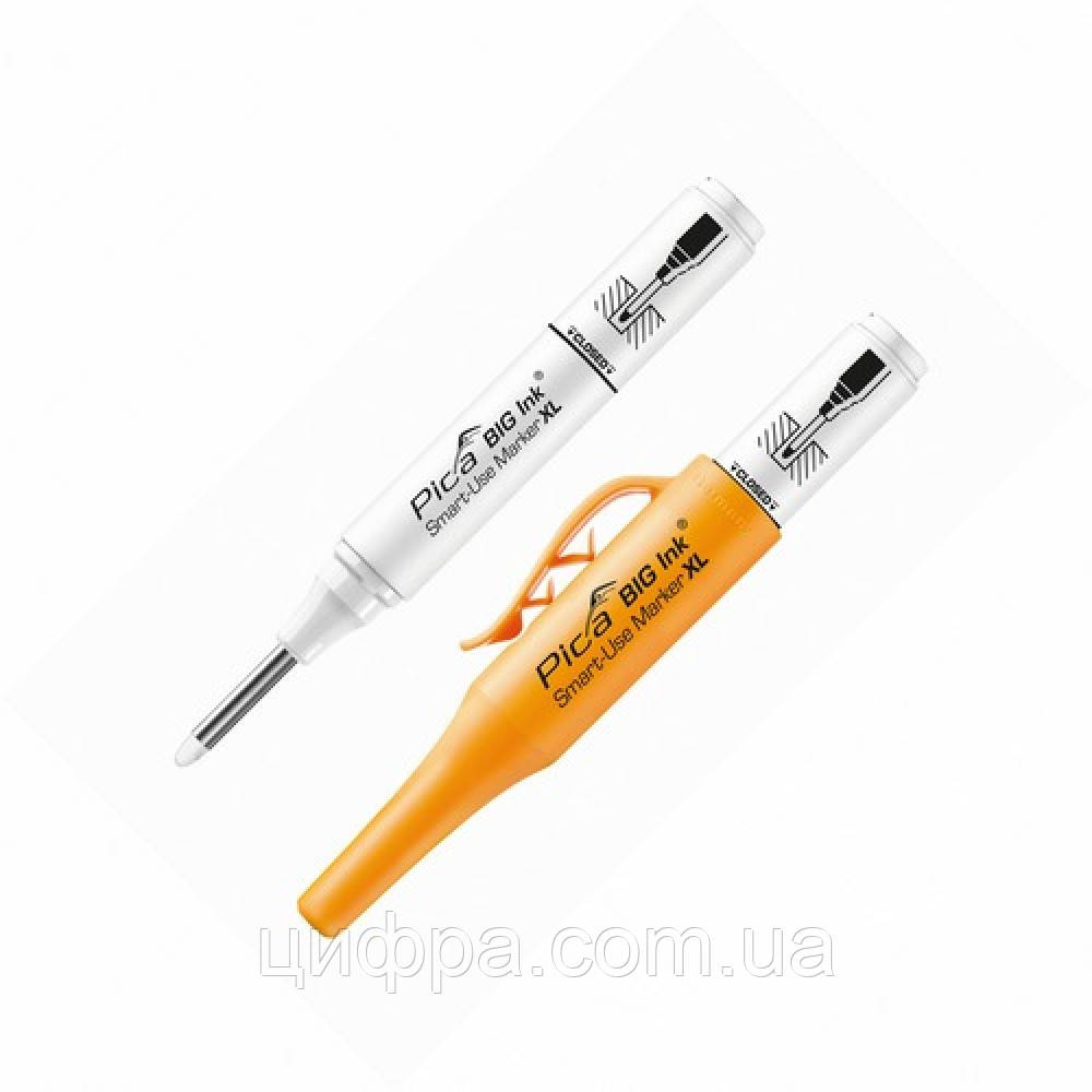 Маркер фірмовий з довгим носиком Pica BIG Ink Smart-Use Marker XL, 170/52, білий