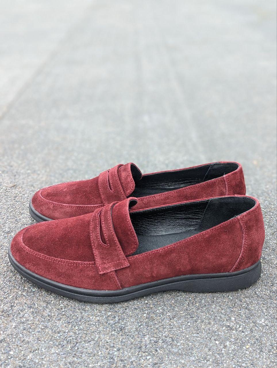 STTOPA Розміри 36-46. Туфлі лофери великих розмірів шкіряні. 178-3646 Бордові, фото 1