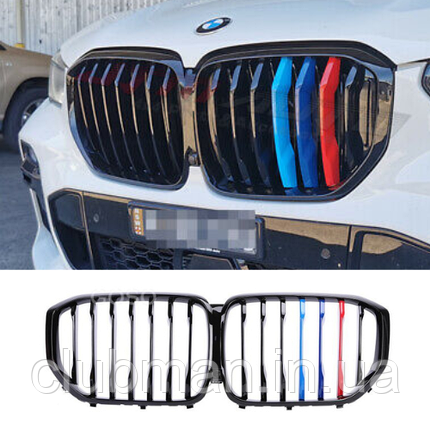 Решітка ноздрі для BMW (БМВ) X5 series G05 (2018-...) Глянець M-color, фото 1