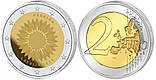 Монета 2 євро Соняшник для України 2023 року Латвія Slava Ukrainai, фото 2