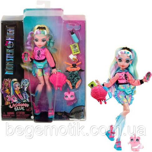 Лялька Монстер Хай Лагуна Блю з вихованцем Monster High Lagoona Blue Fashion Doll HHK55