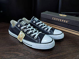 Кеди Converse All Star cotton Black/White конверси ЧЕРНІ на білій підошві жіночі унісекс, фото 2