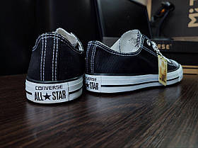 Кеди Converse All Star cotton Black/White конверси ЧЕРНІ на білій підошві жіночі унісекс, фото 3