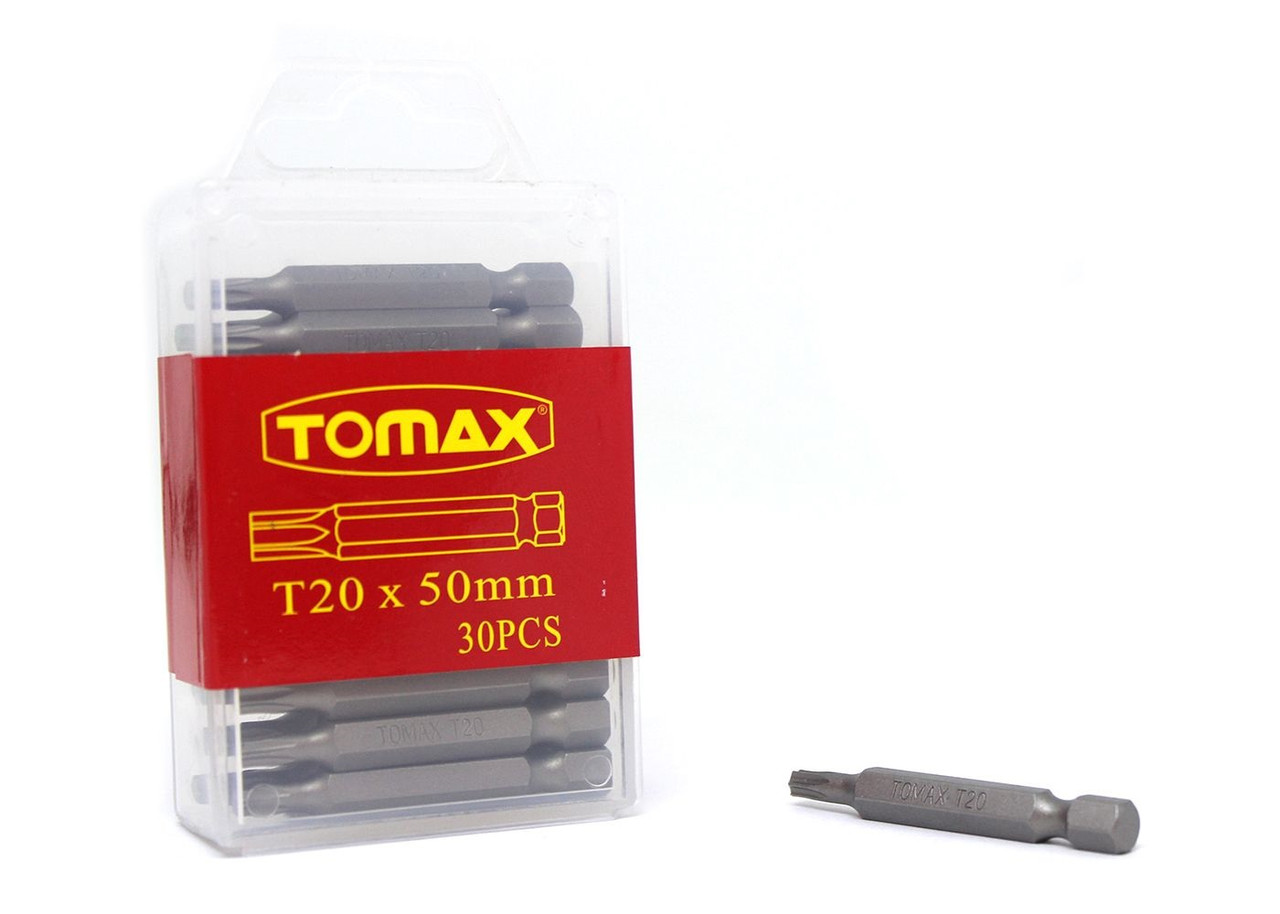 Біта зірочка torx Т20х50мм, магнітна, TOMAX, 30 шт.
