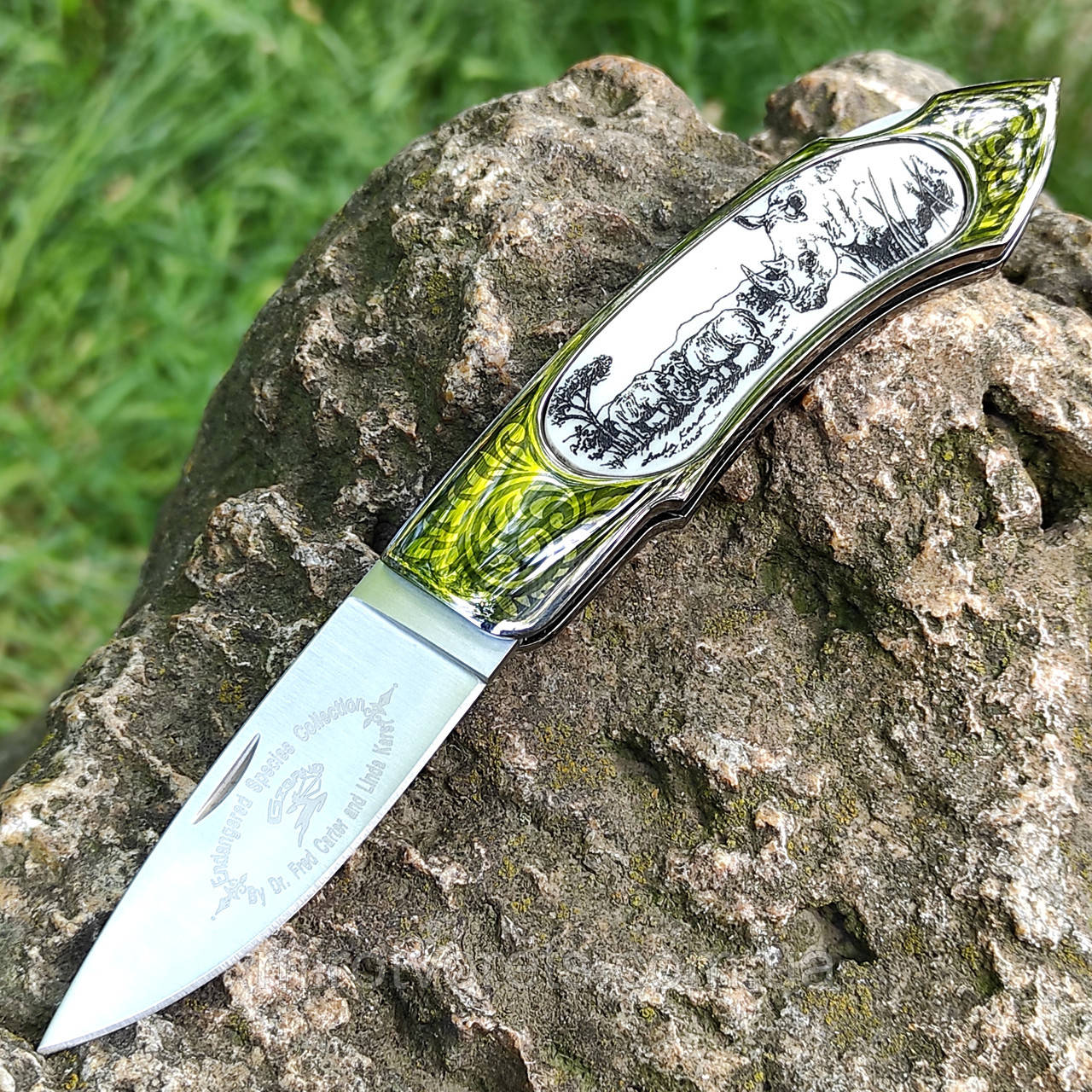 Ніж складний Носоріг, сталь 420J2, камінь (подарунковий)
