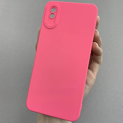 Чохол для Xiaomi Redmi 9A силіконовий кейс із захистом камери на телефон сяомі редмі 9а малиновий l8o, фото 1