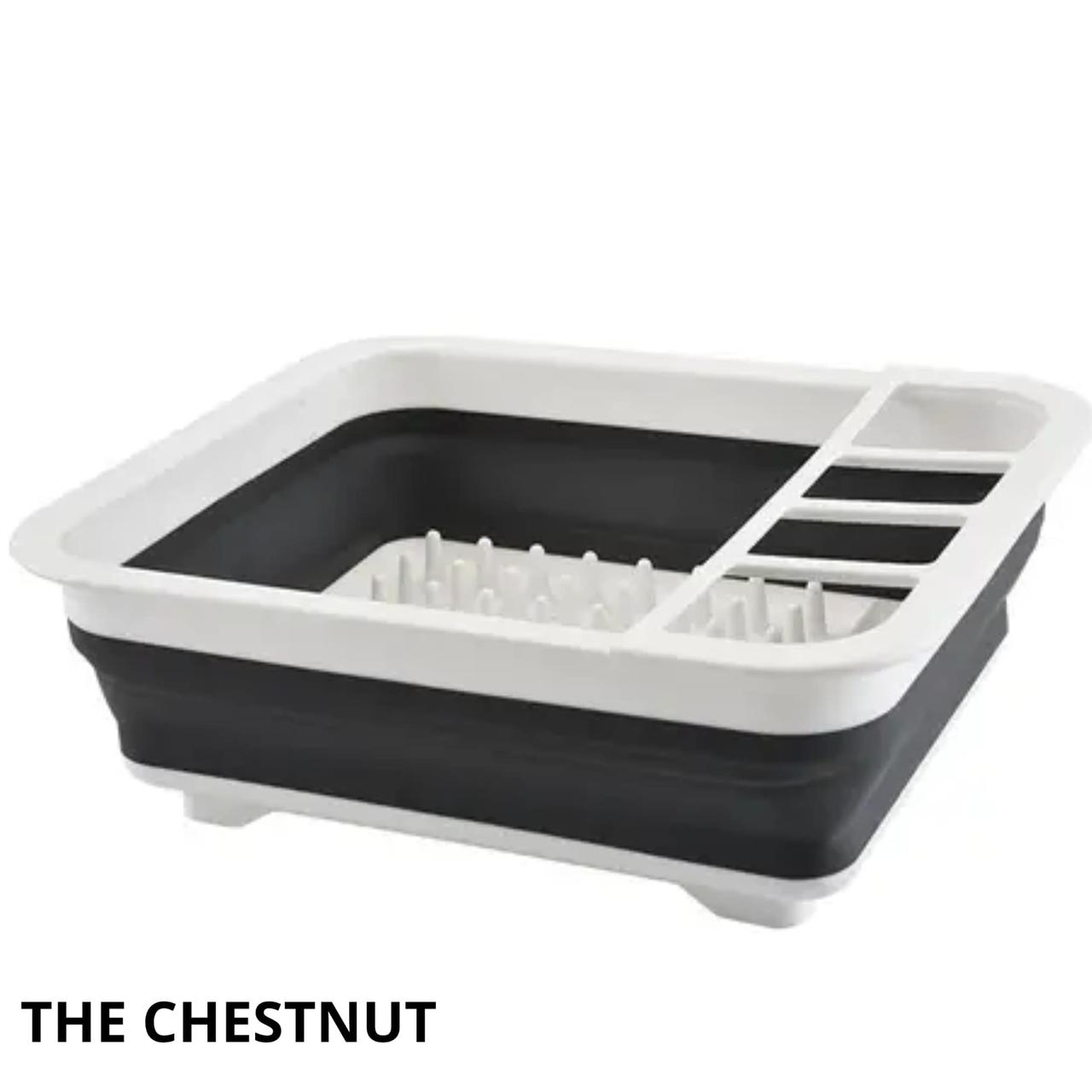 Сушарка для посуду пластикова, підставка під посуд, чорно-біла, The Chestnut