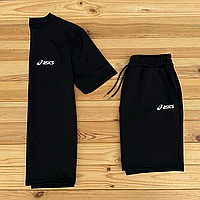 Футболка та шорти Асікс (Asics) чорний комплект