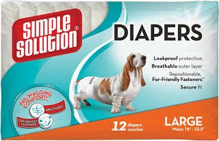 Simple Solution Disposable Diaper Large підгузники для собак великих порід 12 шт.