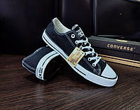 Converse All Star cotton Black/White конверсы ЧЕРНЫЕ мужские унисекс 43