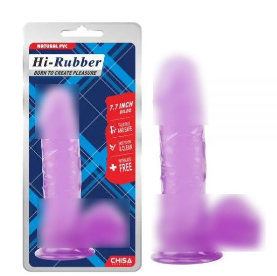 Фіолетовий фалоїмітатор із мошоком на присоску 7.7 Inch Dildo | Limon