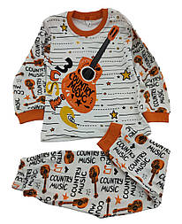 Піжама дитяча 4, 5, 6 років Туреччина бавовна з довгими рукавами біла (ПЖМ311)