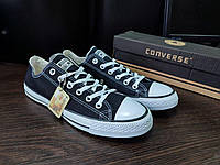 Converse All Star cotton Black/White конверсы ЧЕРНЫЕ мужские унисекс 45