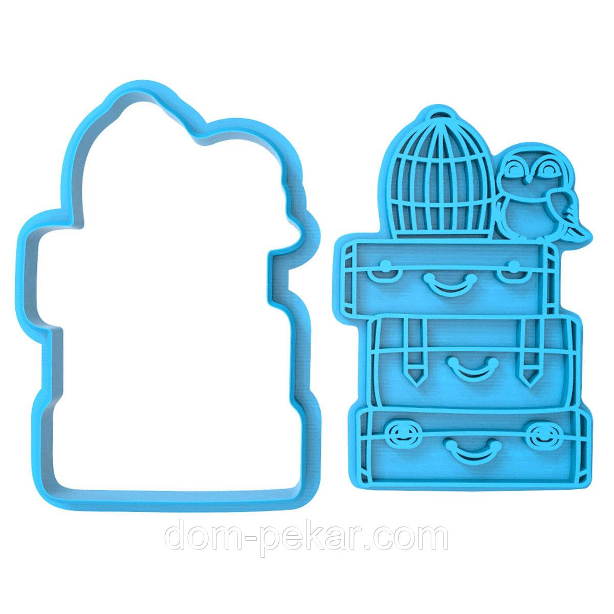 Вырубка с оттиском для пряников Гарри Поттер Сова и чемодан 9.5*6.5 см ...