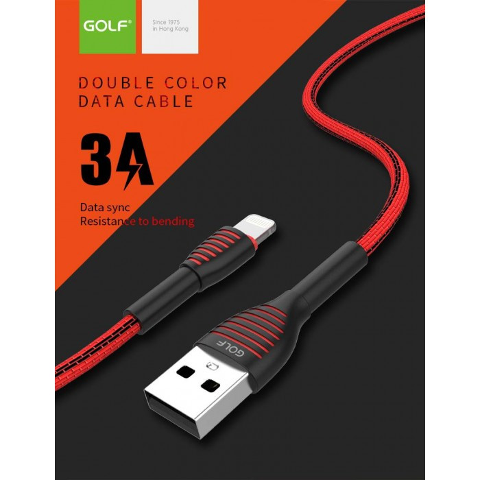 Шнур для зарядки для Iphone - USB GOLF GC-74 кабель 1 метр Красный - фото 1 - id-p1130686910