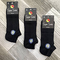 Носки мужские короткие бамбук с сеткой Super Socks, арт 038, размер 42-44, чёрные, 038