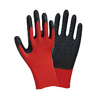 Перчатки синтетические красные с черным вспененным покрытием 10 размер SIGMA (уп. 12 пар)