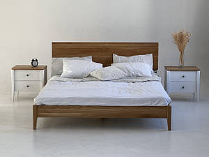 Комплект ліжко та тумби "Хюгге" з натурального дерева