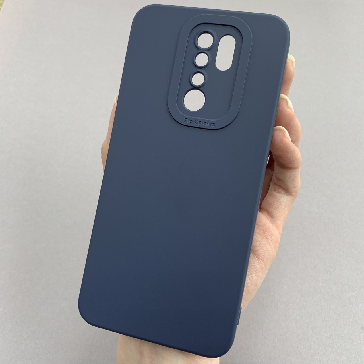 Чохол для Xiaomi Redmi 9 силіконовий кейс із захистом камери на телефон сяомі редмі 9 темно-синій l8o