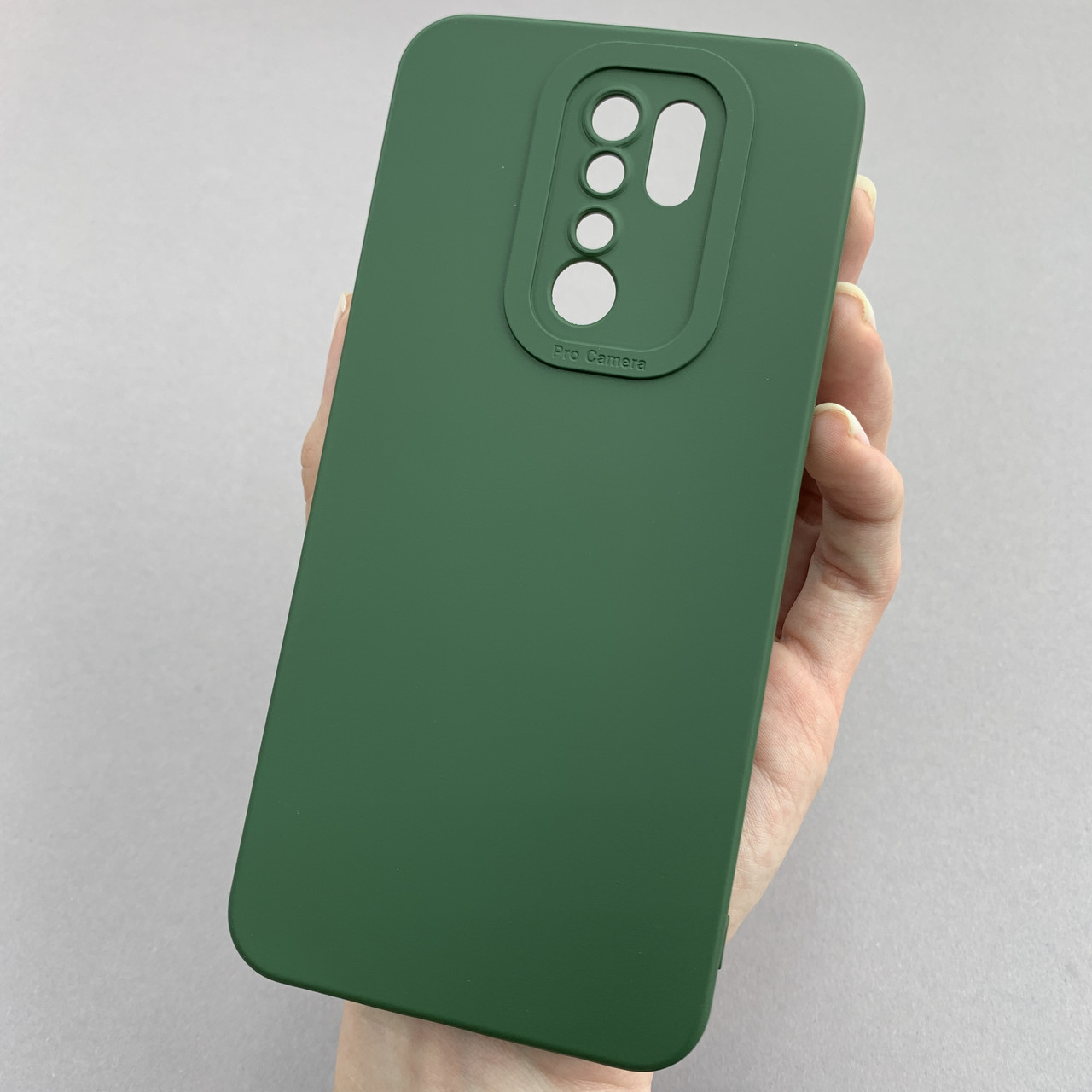 Чохол для Xiaomi Redmi 9 силіконовий кейс із захистом камери на телефон сяомі редмі 9 темно-зелений l8o