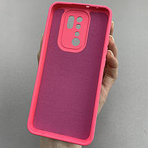 Чохол для Xiaomi Redmi 9 силіконовий кейс із захистом камери на телефон сяомі редмі 9 малиновий l8o, фото 3