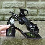 Босоніжки на підборах із бантом, фото 4