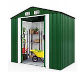 Сарай металевий , госпблок садовий 312 х 257 х 192 см. зелений Bass Polska BH 28573, фото 3