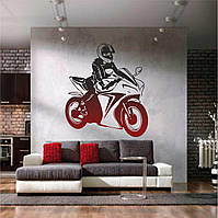 Трафарет для покраски, Девушка на мотоцикле-2, одноразовый из самоклеящейся пленки 130 х 115 см