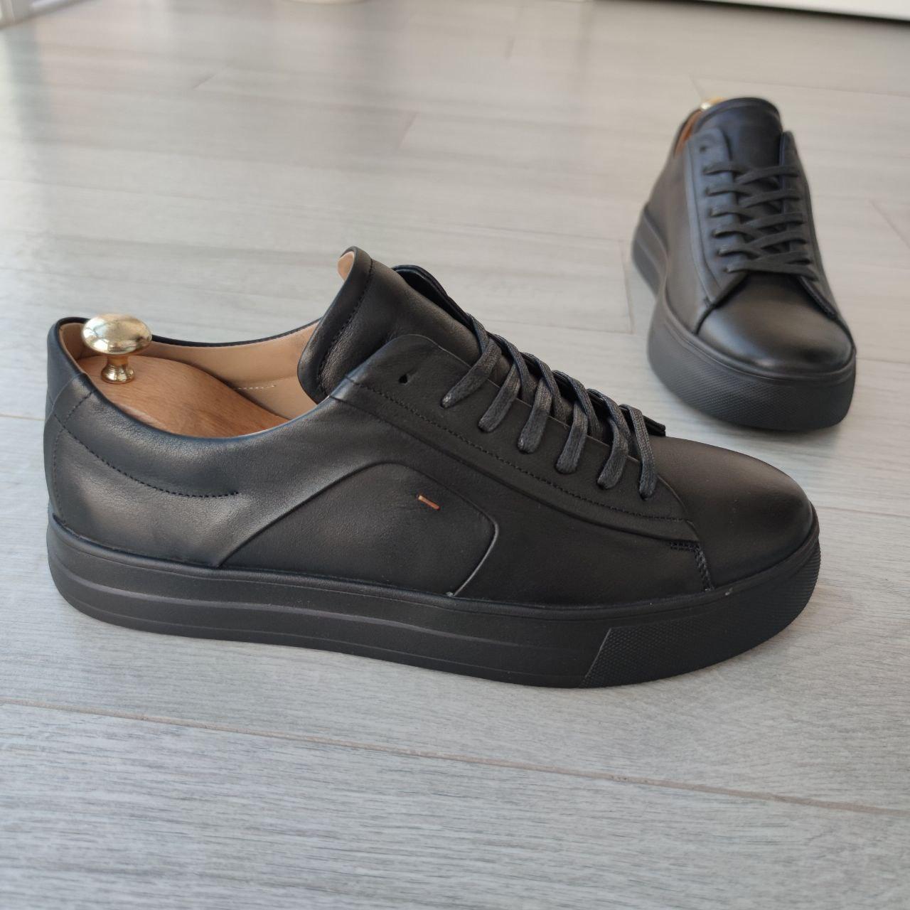 Шкіряні кеди чорного кольору 42 розмір, фото 1