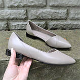 Шкіряні балетки з відкритим бочком, фото 9