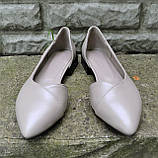 Шкіряні балетки з відкритим бочком, фото 10