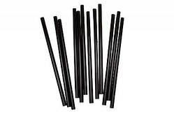 Соломка для напоїв Ø3 мм 25см чорна без вигину одноразова пластикова Мохіто 500 штук, трубочка для коктейлів