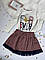 Нарядний костюм для дівчинки зі спідницею 21642 Wanex, Бежевий, д, Зима, 116 см, фото 3