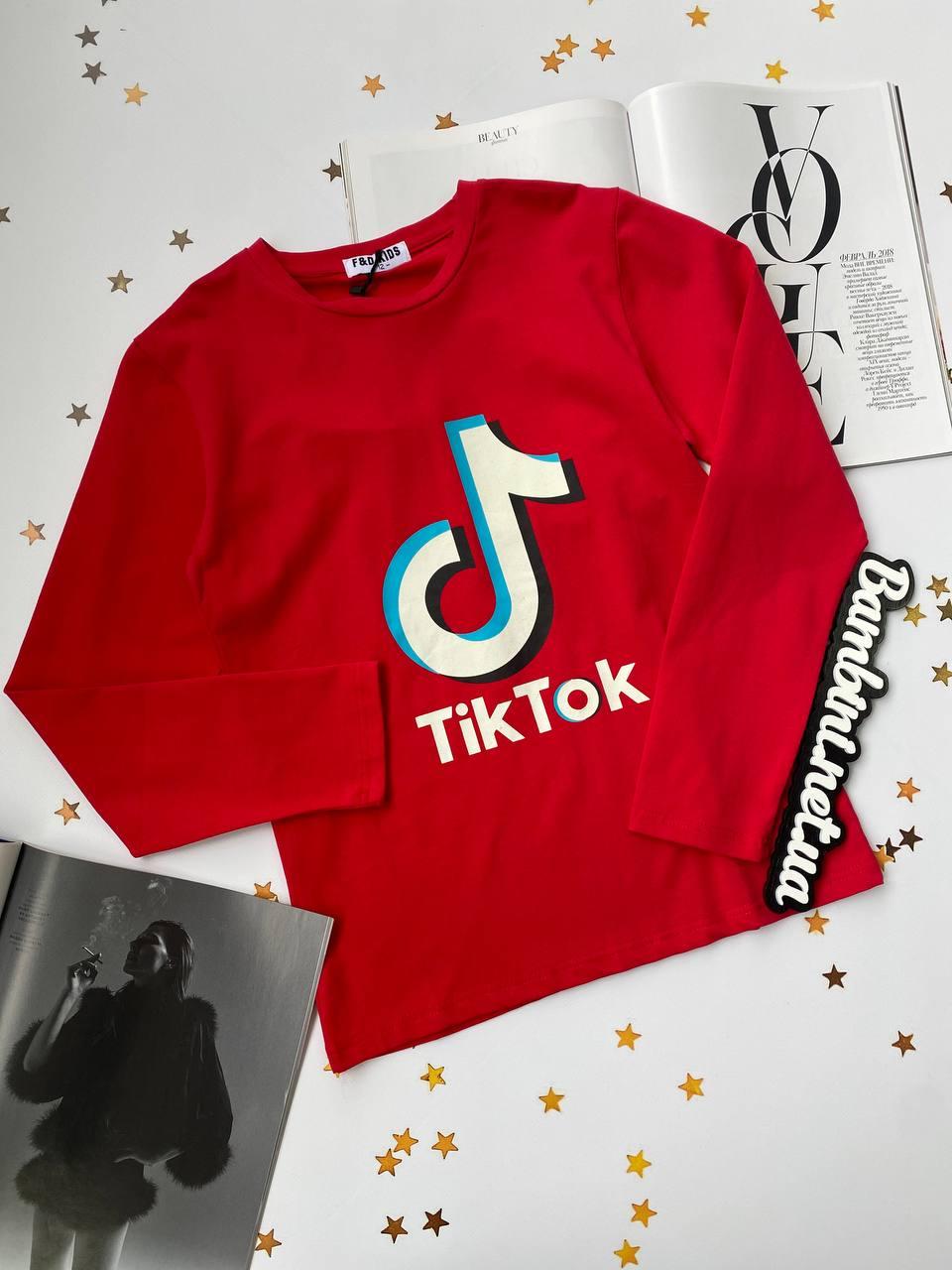 Дитяча кофта Tik Tok Червона WX-2024 F&D Kids, Красный, Унисекс, Лето, 10/12 лет