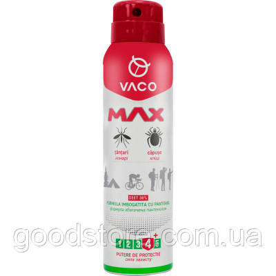 Аерозоль проти комах Vaco Max проти комарів, кліщів і мошок Deet 30% з пантенолом 100 мл (5901821952385)