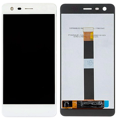 Дисплей (LCD) Nokia 2 TA-1007, Dual Sim TA-1029 із сенсором білий Оригінал