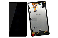 Дисплей (LCD) Sony C6502 L35h Xperia ZL, C6503 L35i Xperia ZL с сенсором чёрный + рамка Оригинал