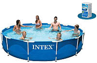 Каркасный бассейн круглый Metal Frame Pool (Intex 28210) Диаметр 366 x Высота 76см