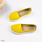 Жовті жіночі літні шкіряні мокасини 36,40, фото 3