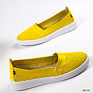 Жовті жіночі літні шкіряні мокасини 36,40, фото 4